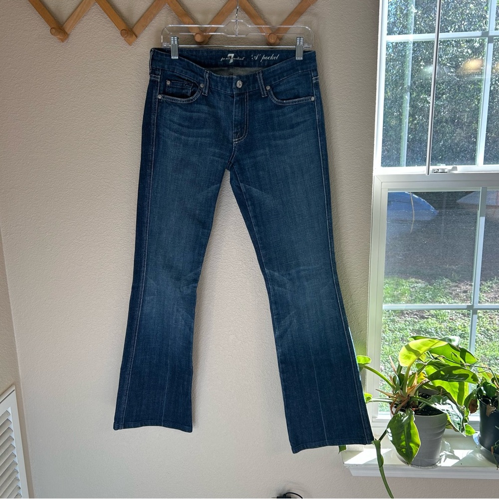 7 For All Mankind Jeans Womens 29 A Pocket Flare Leg  Low Rise Boot Western BIN4